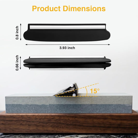Knife Sharpening Angle Guide for Whetstone, 2 Pack 15° Knife Angle Guide with Ceramic Glide, Non-Slip Blade Guide for Sharpening Stone, Kitchen Knife Sharpener Angle Guide Tool