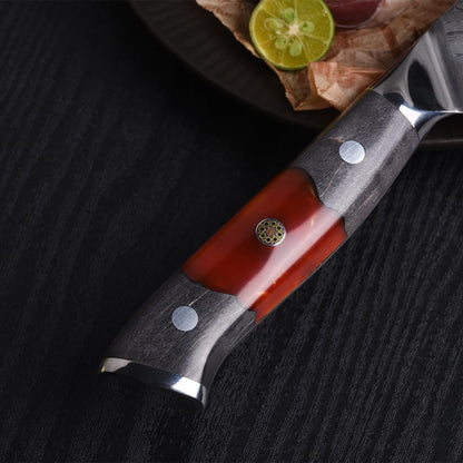 Seido Inferuno 8-Inch AUS-10 Damascus Gyuto Chef Knife