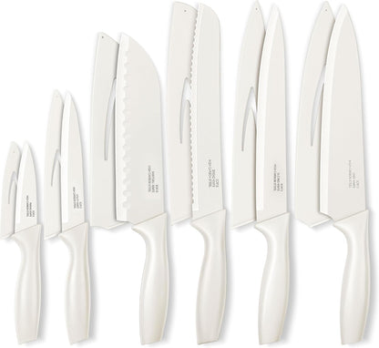 12 Pieces Kitchen Knife Set with Blade Guards, Stainless Steel Sharp Knife Set for Kitchen, Multicolor