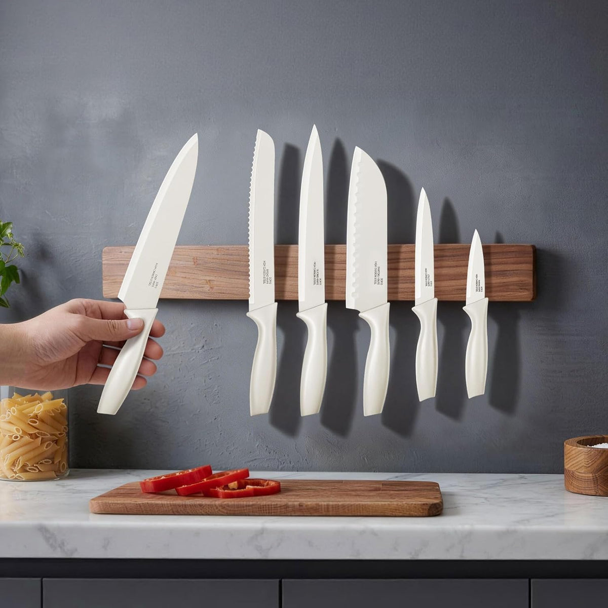 12 Pieces Kitchen Knife Set with Blade Guards, Stainless Steel Sharp Knife Set for Kitchen, Multicolor