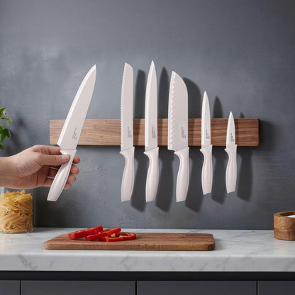 12 Pieces Kitchen Knife Set with Blade Guards, Stainless Steel Sharp Knife Set for Kitchen, Multicolor