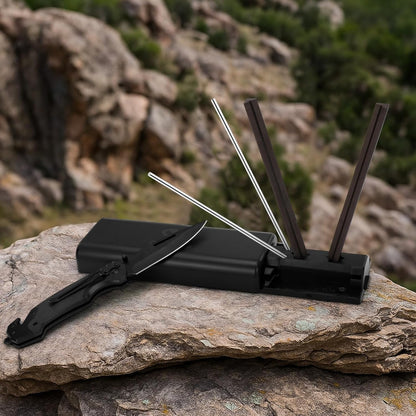 Tri-angle sharpener, Tri Angle System for Pocket Knife, Recurve and Tanto Blades Sharpener, High Alumina Ceramic Stones