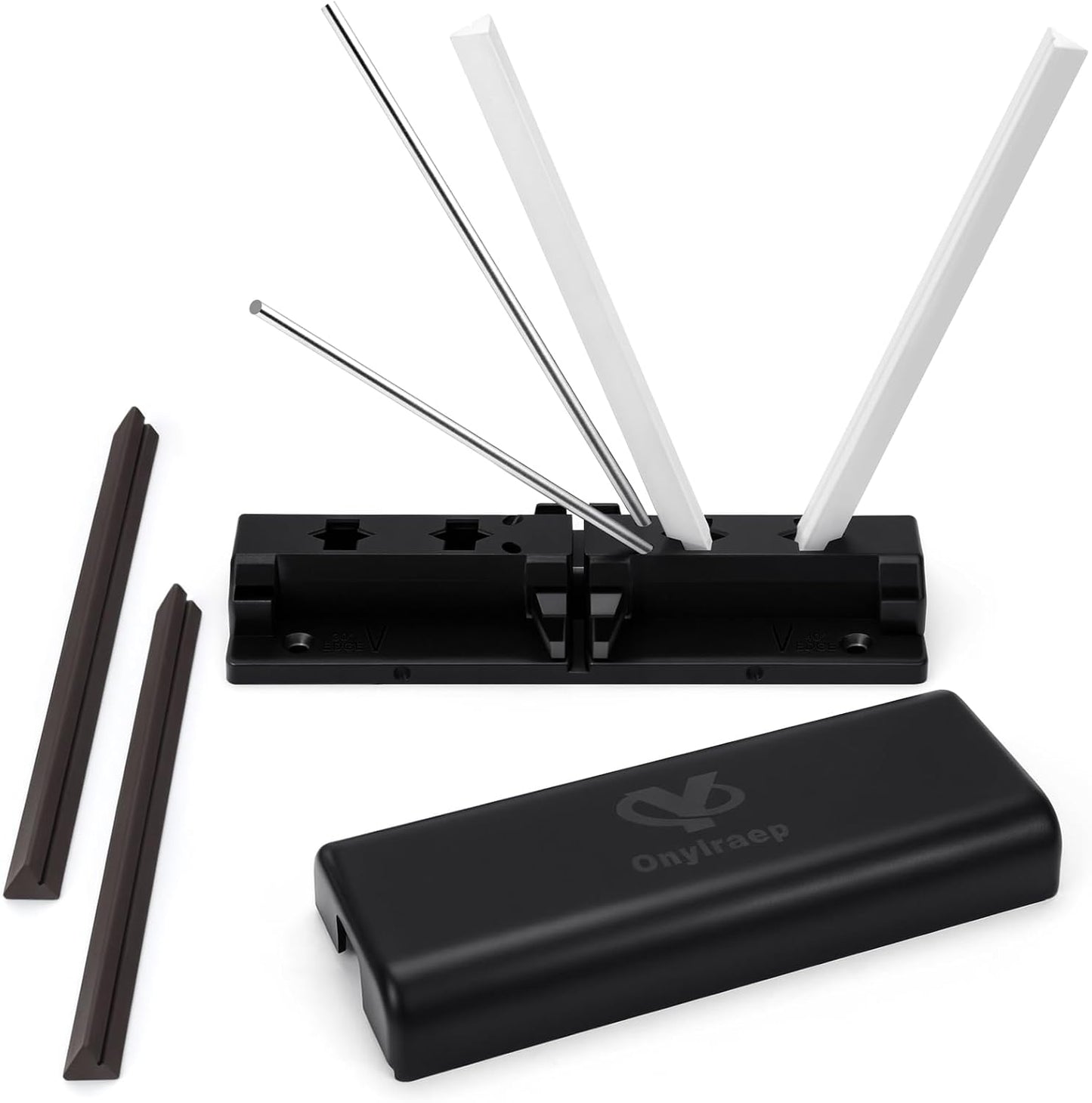 Tri-angle sharpener, Tri Angle System for Pocket Knife, Recurve and Tanto Blades Sharpener, High Alumina Ceramic Stones