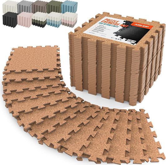 18 PCS Gym Floor Mat, EVA Foam Puzzle Gym Mat, High-Density Interlocking Foam Floor Tiles for Home Gym, Play Workout Garage Kitchen Flooring 12.6"x12.6"x0.4"