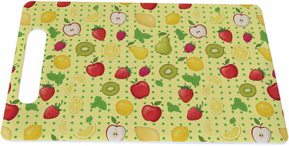 Coffee Set Cutting Board with Handles Coffee Maker Muffin Cup Flower Hot Drink Love Cutting Boards Plastic Safe Chopping Board for Kitchen 16" x 10" x 0.24"