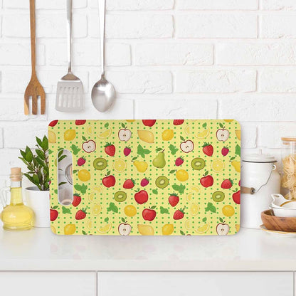 Coffee Set Cutting Board with Handles Coffee Maker Muffin Cup Flower Hot Drink Love Cutting Boards Plastic Safe Chopping Board for Kitchen 16" x 10" x 0.24"