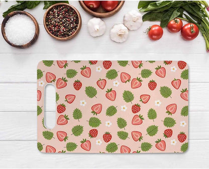Coffee Set Cutting Board with Handles Coffee Maker Muffin Cup Flower Hot Drink Love Cutting Boards Plastic Safe Chopping Board for Kitchen 16" x 10" x 0.24"