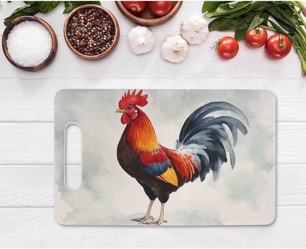 Coffee Set Cutting Board with Handles Coffee Maker Muffin Cup Flower Hot Drink Love Cutting Boards Plastic Safe Chopping Board for Kitchen 16" x 10" x 0.24"