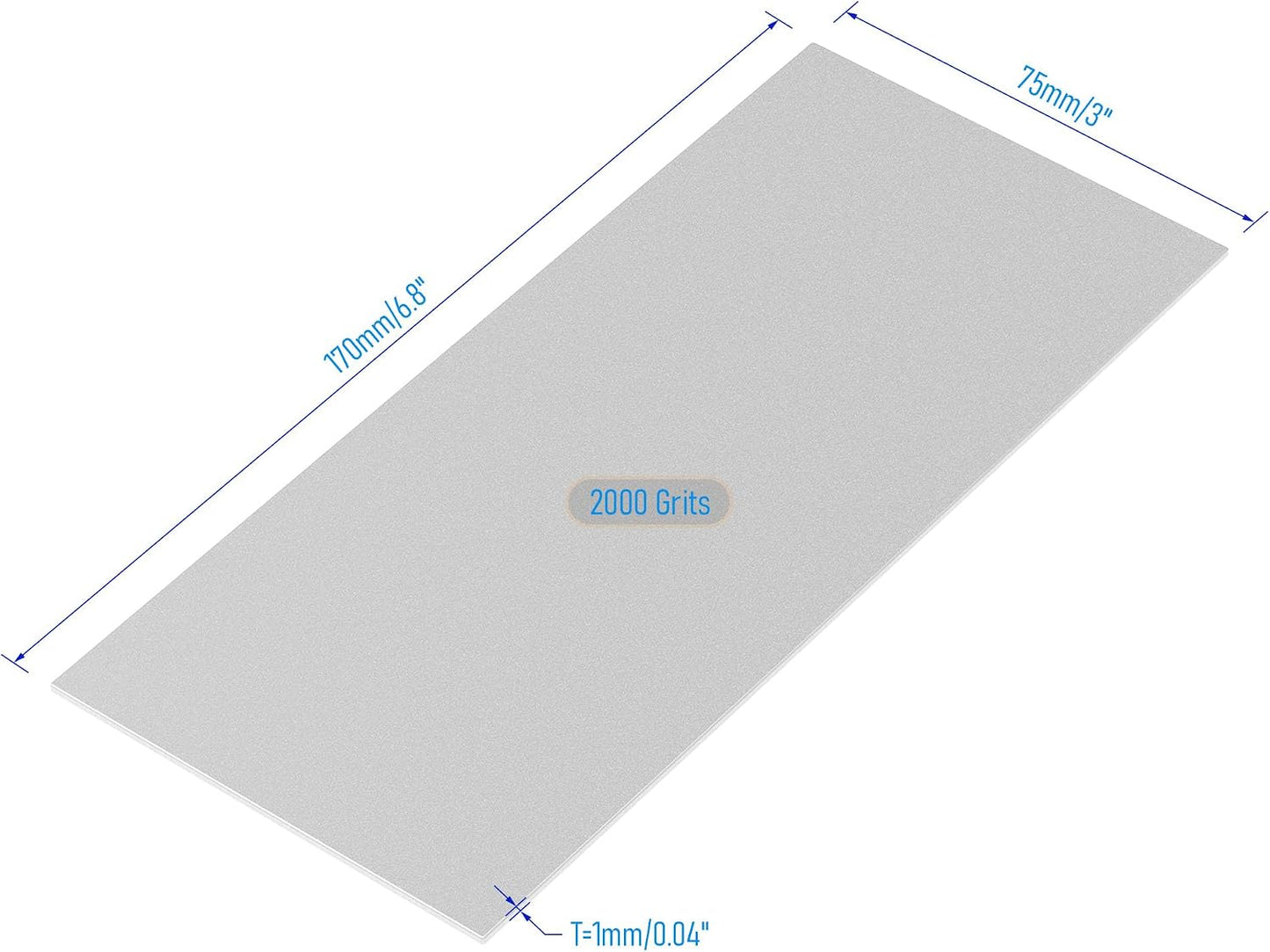 Diamond Whetstone Sharpening Stone Replacement Blade Grit 80, 170x75mm Rectangle Diamond Grinding Sanding Disc Sheet, Knife Sharpener Grinding Plate Abrasive Polishing Tool(#80)