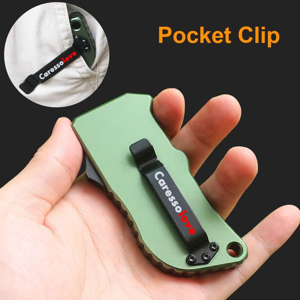 𝗖𝗮𝗿𝗲𝘀𝘀𝗼𝗹𝗼𝘃𝗲 Automatic Utility Knife, Aviation Aluminium Changeable Blade Box Cutter, Double Action Auto Retractable Razor Knife, Out The Front Automatic Pocket Knife With 5pcs Spare Blades