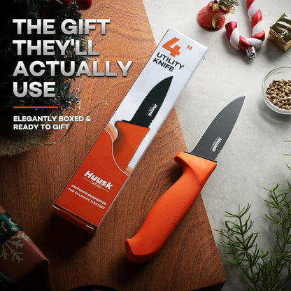 Huusk Butcher Knife Set - Meat Processing Kit with Roll Bag, Gift for Men | German Stainless Steel, High-Visibility & Non-slip, Butcher Skinning Boning Caping, Game Processing for Deer, Duck, Poultry