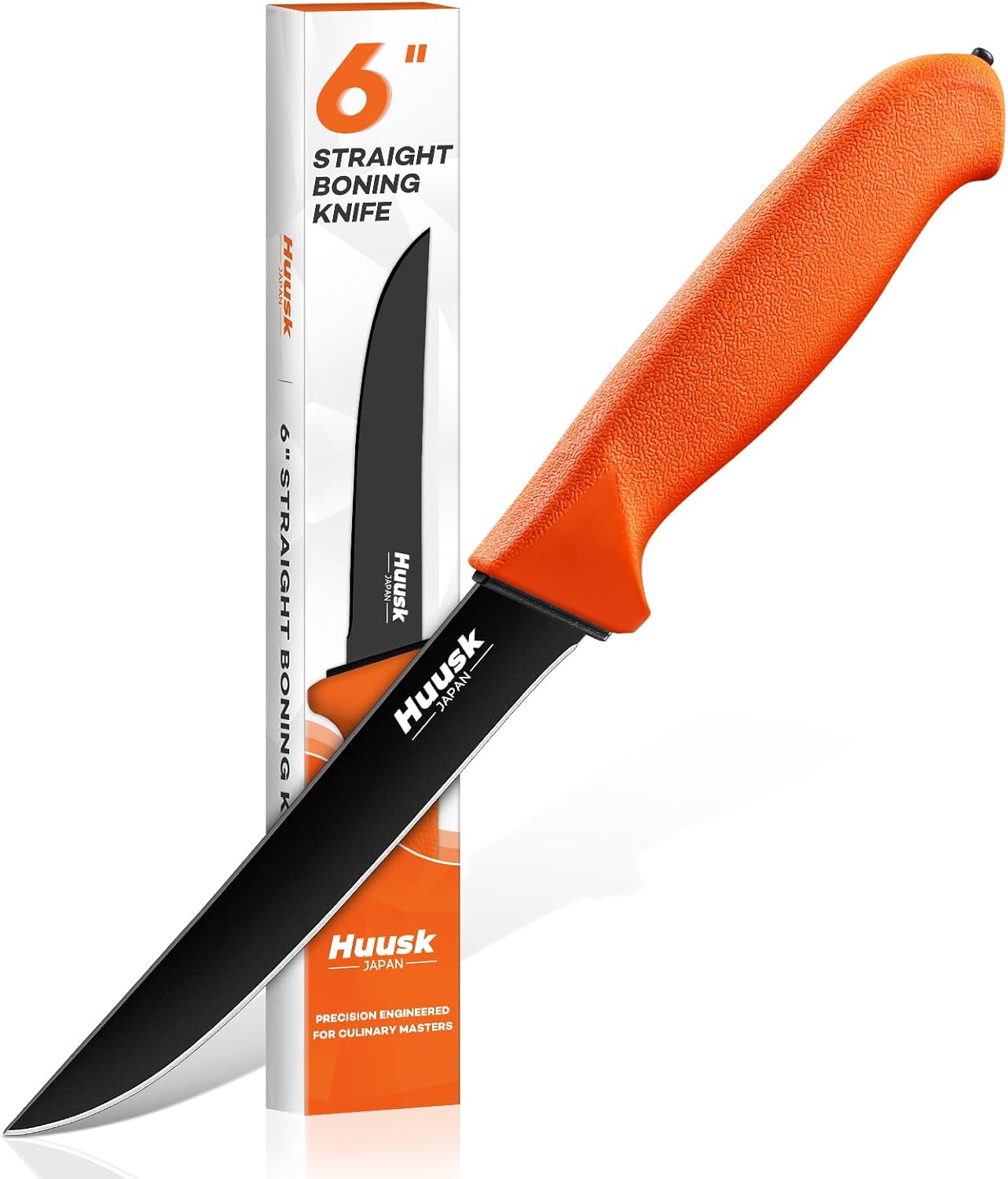 Huusk Butcher Knife Set - Meat Processing Kit with Roll Bag, Gift for Men | German Stainless Steel, High-Visibility & Non-slip, Butcher Skinning Boning Caping, Game Processing for Deer, Duck, Poultry