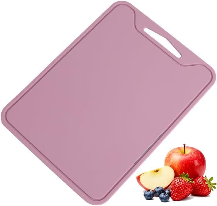 Silicone Cutting Board,8.6 * 11.8in BPA Free Flexible Kitchen Chopping Board for Meat, Vegetables and Fruit,Dishwasher Safe (Deep Purple)