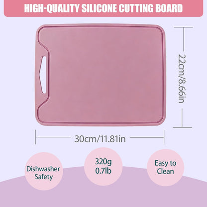 Silicone Cutting Board,8.6 * 11.8in BPA Free Flexible Kitchen Chopping Board for Meat, Vegetables and Fruit,Dishwasher Safe (Deep Purple)