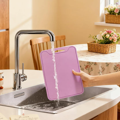 Silicone Cutting Board,8.6 * 11.8in BPA Free Flexible Kitchen Chopping Board for Meat, Vegetables and Fruit,Dishwasher Safe (Deep Purple)