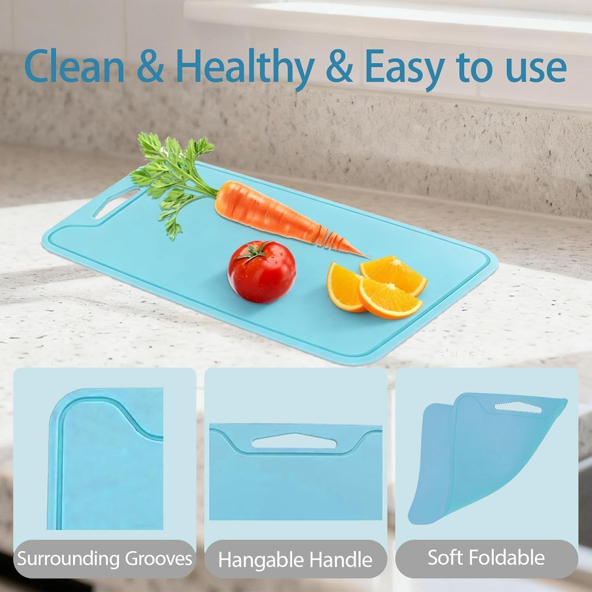 Silicone Cutting Board,8.6 * 11.8in BPA Free Flexible Kitchen Chopping Board for Meat, Vegetables and Fruit,Dishwasher Safe (Deep Purple)