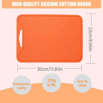 Silicone Cutting Board,8.6 * 11.8in BPA Free Flexible Kitchen Chopping Board for Meat, Vegetables and Fruit,Dishwasher Safe (Deep Purple)
