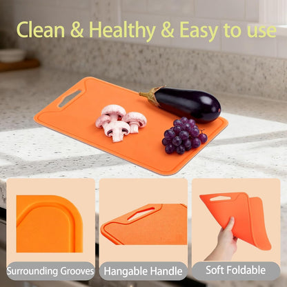 Silicone Cutting Board,8.6 * 11.8in BPA Free Flexible Kitchen Chopping Board for Meat, Vegetables and Fruit,Dishwasher Safe (Deep Purple)