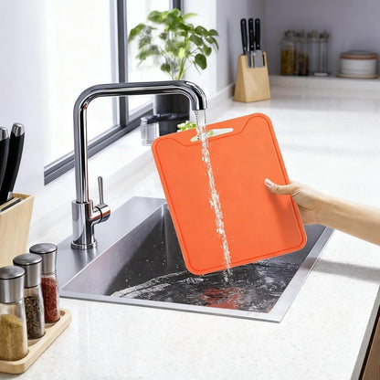 Silicone Cutting Board,8.6 * 11.8in BPA Free Flexible Kitchen Chopping Board for Meat, Vegetables and Fruit,Dishwasher Safe (Deep Purple)