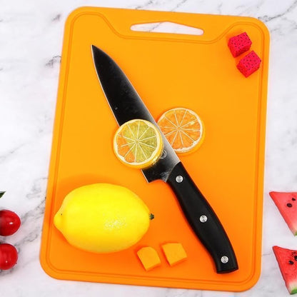 Silicone Cutting Board,8.6 * 11.8in BPA Free Flexible Kitchen Chopping Board for Meat, Vegetables and Fruit,Dishwasher Safe (Deep Purple)