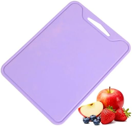 Silicone Cutting Board,8.6 * 11.8in BPA Free Flexible Kitchen Chopping Board for Meat, Vegetables and Fruit,Dishwasher Safe (Deep Purple)