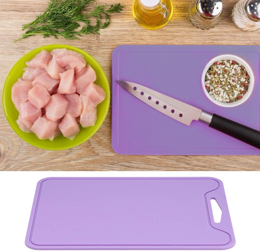 Silicone Cutting Board,8.6 * 11.8in BPA Free Flexible Kitchen Chopping Board for Meat, Vegetables and Fruit,Dishwasher Safe (Deep Purple)