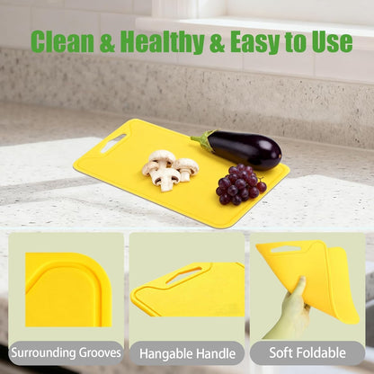 Silicone Cutting Board,8.6 * 11.8in BPA Free Flexible Kitchen Chopping Board for Meat, Vegetables and Fruit,Dishwasher Safe (Deep Purple)
