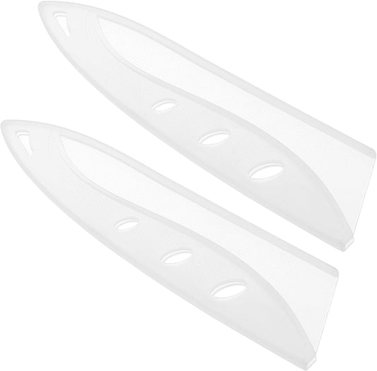 2 Pack PP Safety Knife Cover Sleeves, Blade Edge Guards Protectors, Universal Knife Sheath for 6" Kitchen Knife, White