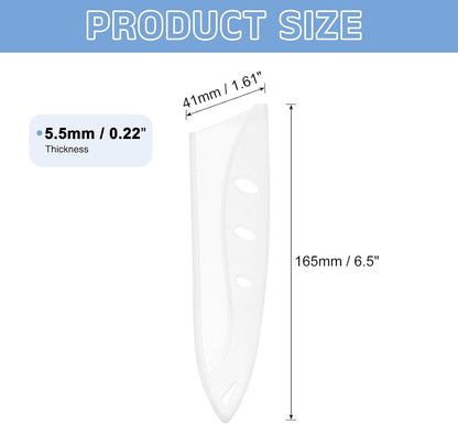 2 Pack PP Safety Knife Cover Sleeves, Blade Edge Guards Protectors, Universal Knife Sheath for 6" Kitchen Knife, White