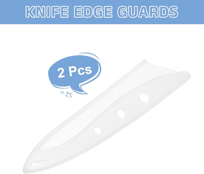 2 Pack PP Safety Knife Cover Sleeves, Blade Edge Guards Protectors, Universal Knife Sheath for 6" Kitchen Knife, White