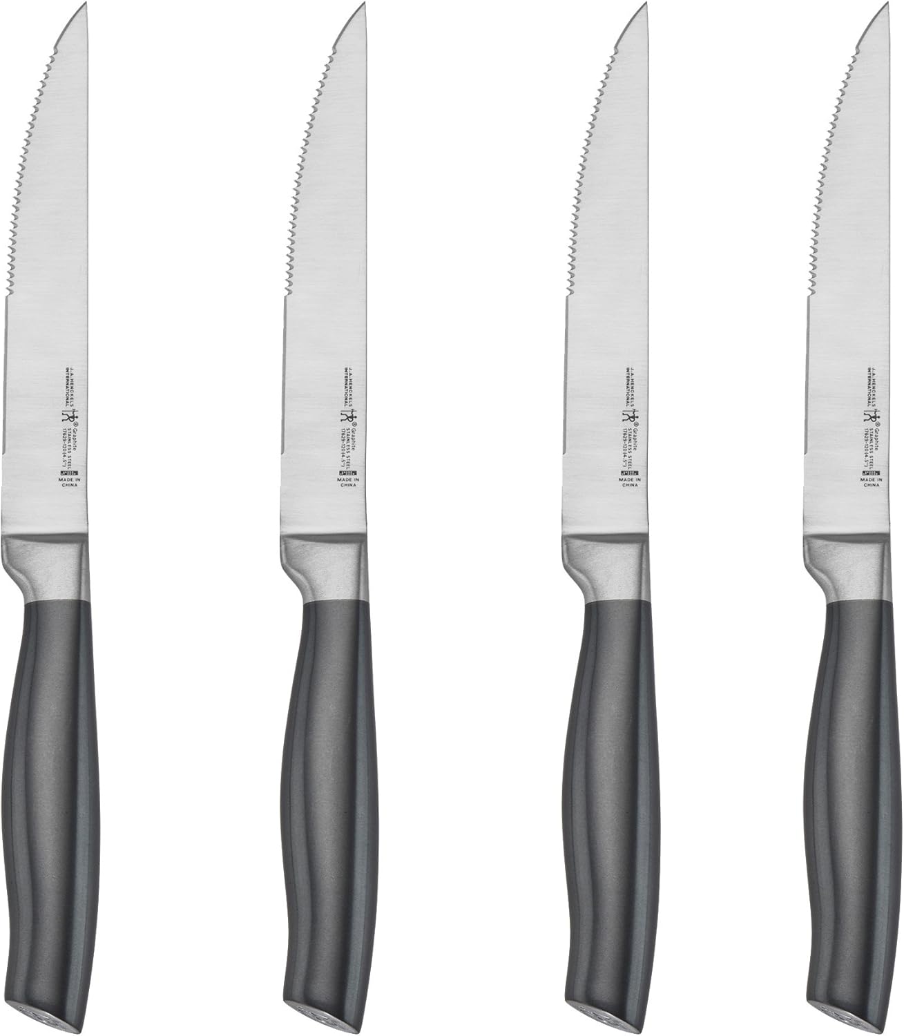 Graphite Razor-Sharp Steak Knife Set of 4, German Engineered Informed by 100+ Years of Mastery
