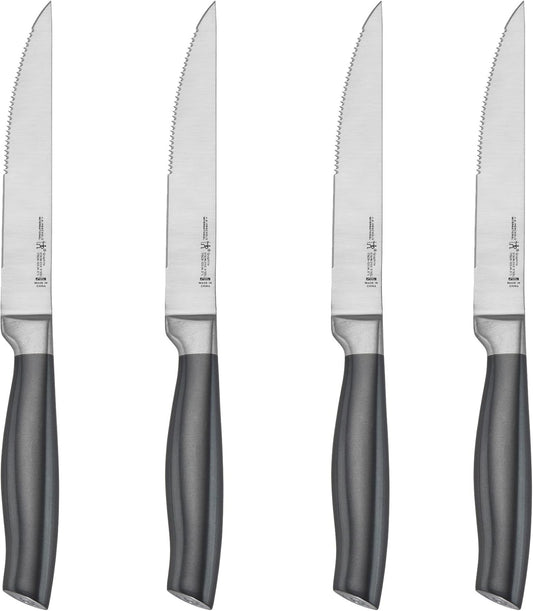 Graphite Razor-Sharp Steak Knife Set of 4, German Engineered Informed by 100+ Years of Mastery