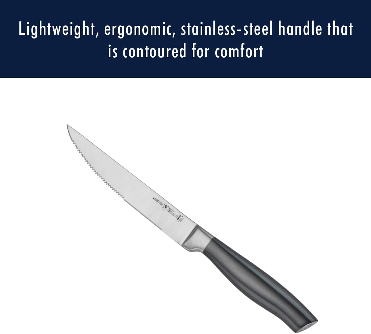 Graphite Razor-Sharp Steak Knife Set of 4, German Engineered Informed by 100+ Years of Mastery