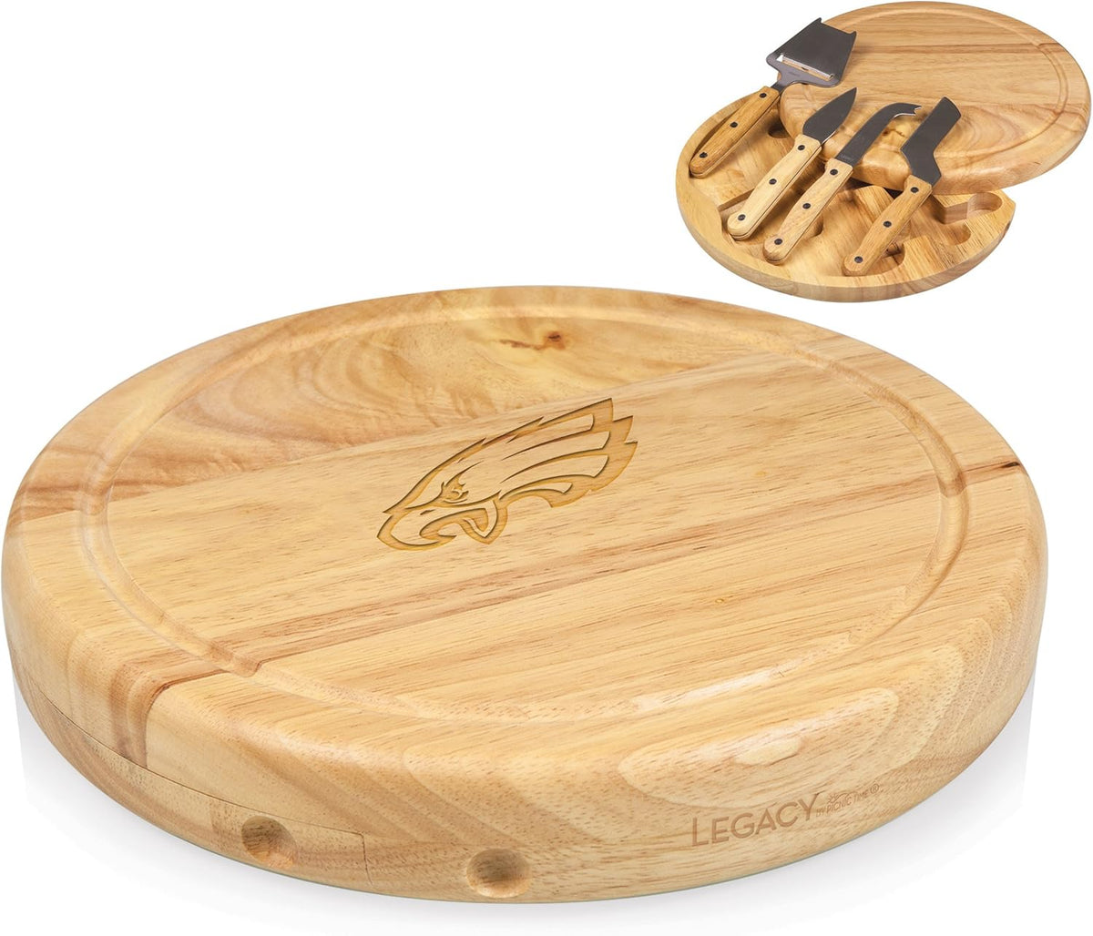 PICNIC TIME NFL Circo Cheese Board and Knife Set - Charcuterie Board Set - Wood Cutting Board