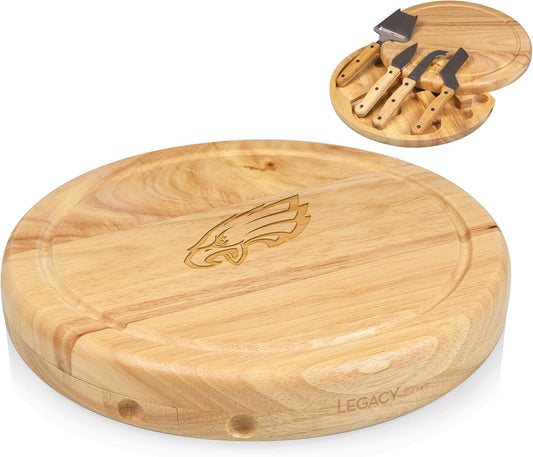 PICNIC TIME NFL Circo Cheese Board and Knife Set - Charcuterie Board Set - Wood Cutting Board