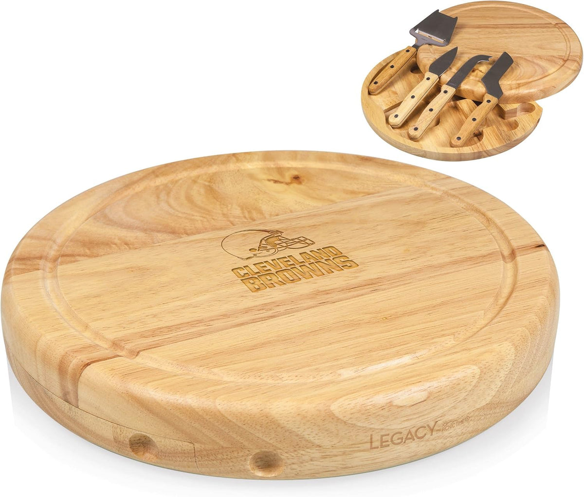 PICNIC TIME NFL Circo Cheese Board and Knife Set - Charcuterie Board Set - Wood Cutting Board