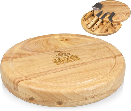 PICNIC TIME NFL Circo Cheese Board and Knife Set - Charcuterie Board Set - Wood Cutting Board