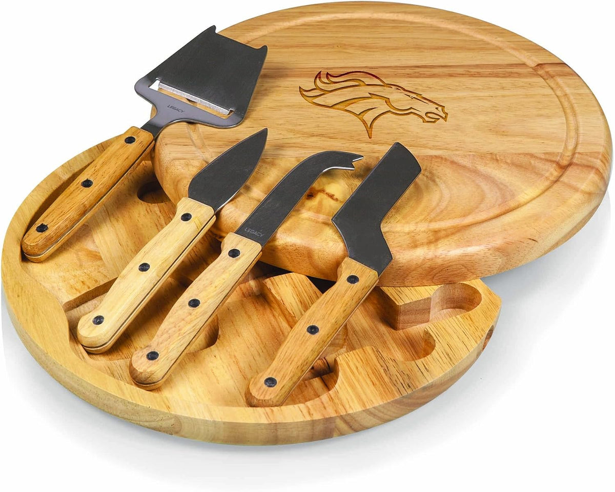 PICNIC TIME NFL Circo Cheese Board and Knife Set - Charcuterie Board Set - Wood Cutting Board