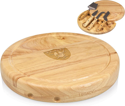 PICNIC TIME NFL Circo Cheese Board and Knife Set - Charcuterie Board Set - Wood Cutting Board