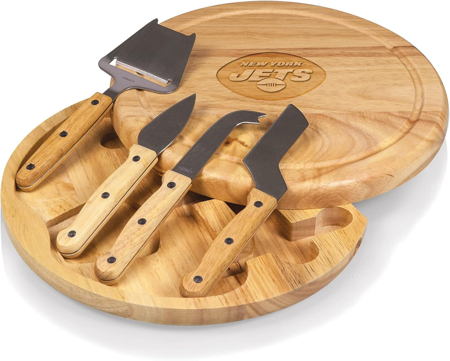 PICNIC TIME NFL Circo Cheese Board and Knife Set - Charcuterie Board Set - Wood Cutting Board
