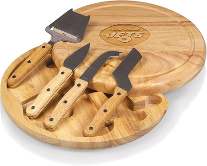 PICNIC TIME NFL Circo Cheese Board and Knife Set - Charcuterie Board Set - Wood Cutting Board