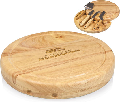 PICNIC TIME NFL Circo Cheese Board and Knife Set - Charcuterie Board Set - Wood Cutting Board