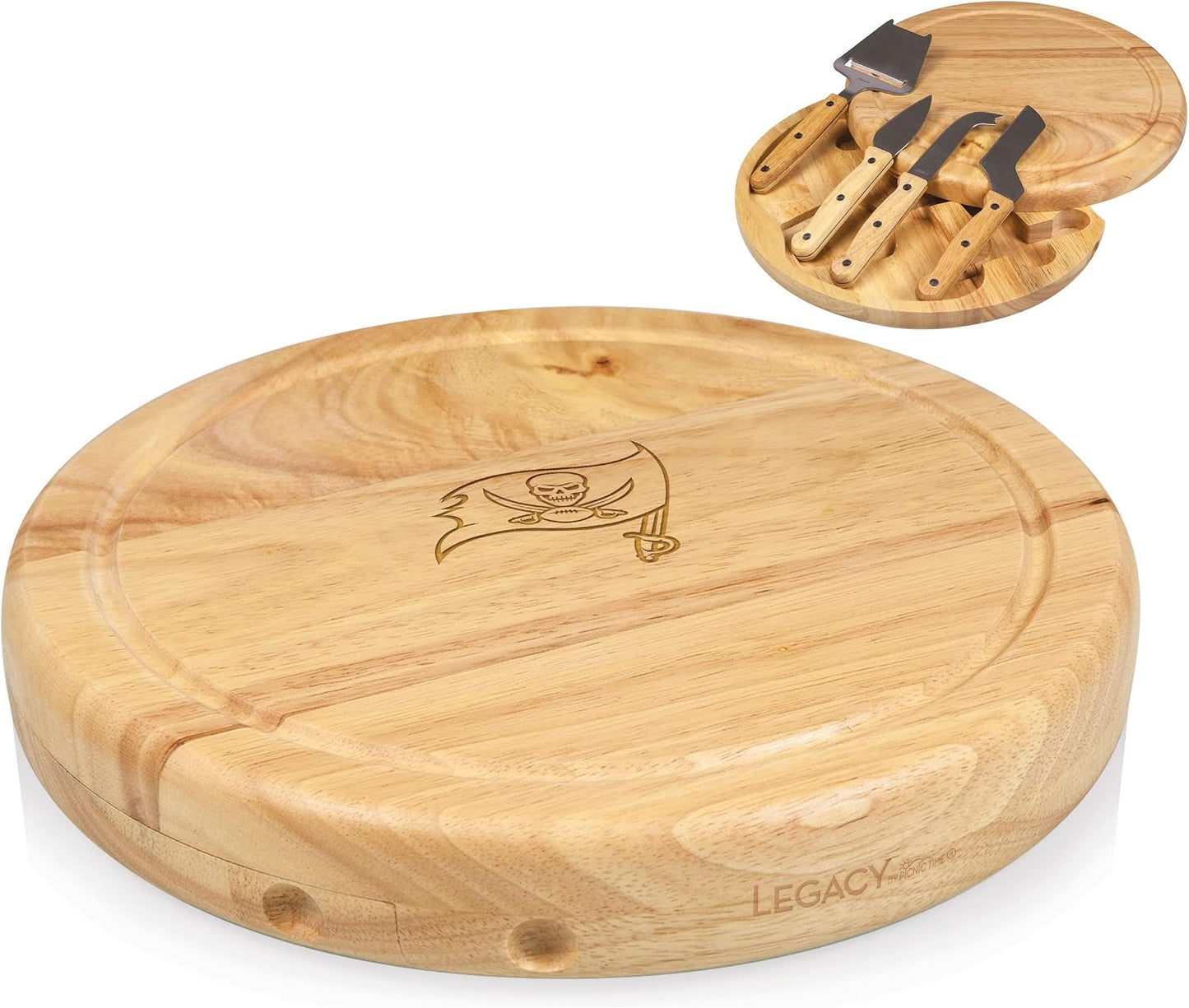 PICNIC TIME NFL Circo Cheese Board and Knife Set - Charcuterie Board Set - Wood Cutting Board