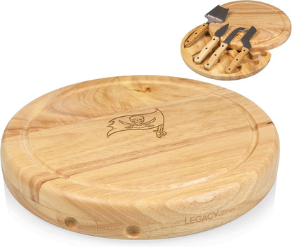 PICNIC TIME NFL Circo Cheese Board and Knife Set - Charcuterie Board Set - Wood Cutting Board