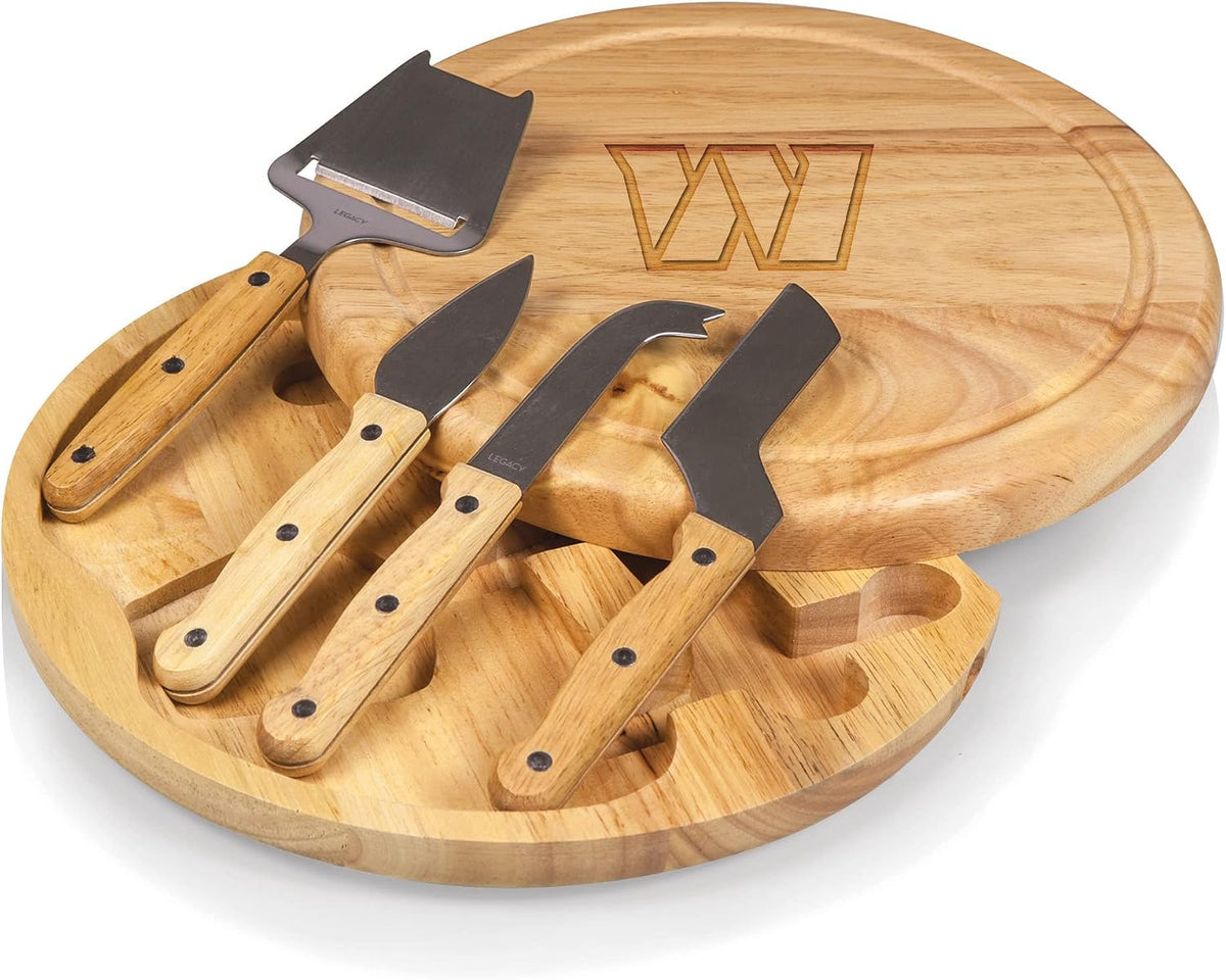 PICNIC TIME NFL Circo Cheese Board and Knife Set - Charcuterie Board Set - Wood Cutting Board