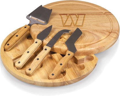 PICNIC TIME NFL Circo Cheese Board and Knife Set - Charcuterie Board Set - Wood Cutting Board