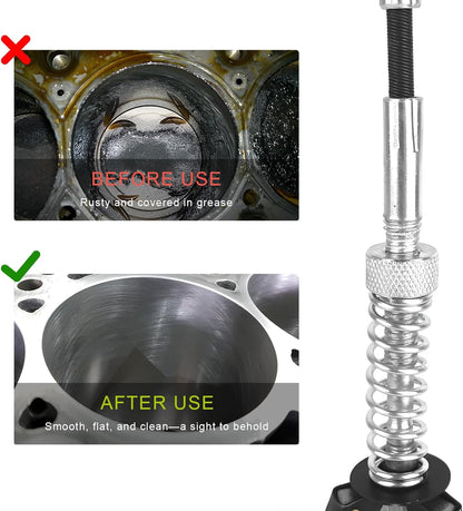 Engine Cylinder Hone Tool, 3/4" to 2-1/2" Brake Piston Hone Deglazer with 1-1/8" 220 Grit Stones, Universal Adjustable 3 Claws Car Cylinder Honing Tool for Grinding Holes