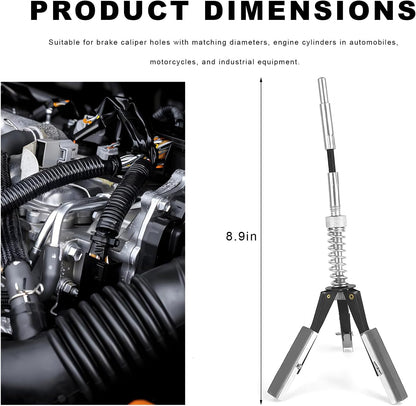 Engine Cylinder Hone Tool, 3/4" to 2-1/2" Brake Piston Hone Deglazer with 1-1/8" 220 Grit Stones, Universal Adjustable 3 Claws Car Cylinder Honing Tool for Grinding Holes