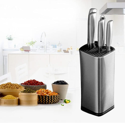 Universal Knife Block, Knife Holder without Knives, Stainless Steel Knife Storage Block for Kitchen Counter,Space-Saving Knife Storage Organizer Countertop, Detachable for Easy Cleaning