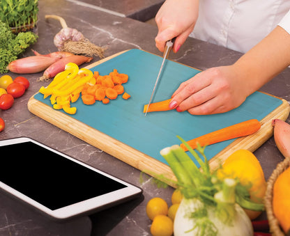 Flexible Plastic Cutting Board Mats, Set of 6, Textured, 6 Vivid, Translucent Colors Assorted